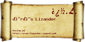 Órás Lizander névjegykártya